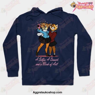 A Selfie A Dessert And Work Of Art Hoodie Navy Blue / S