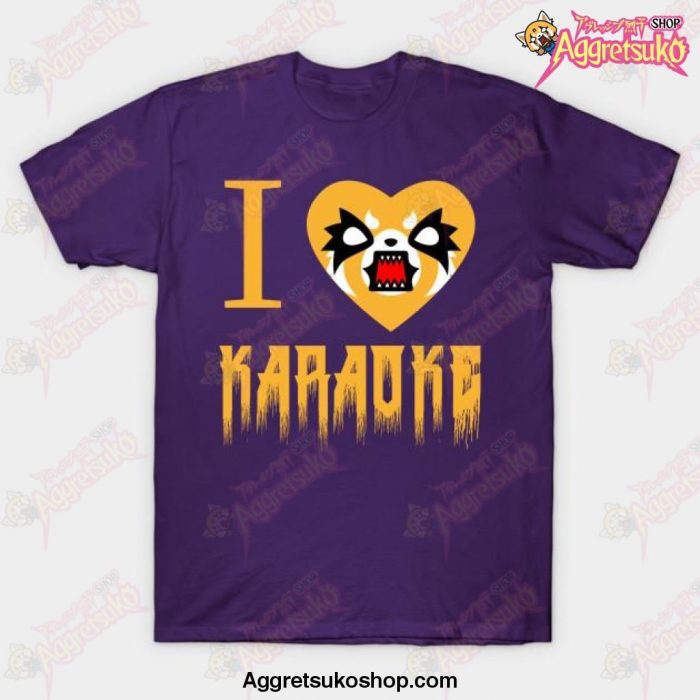 I Love Karaoke T-Shirt Purple / S