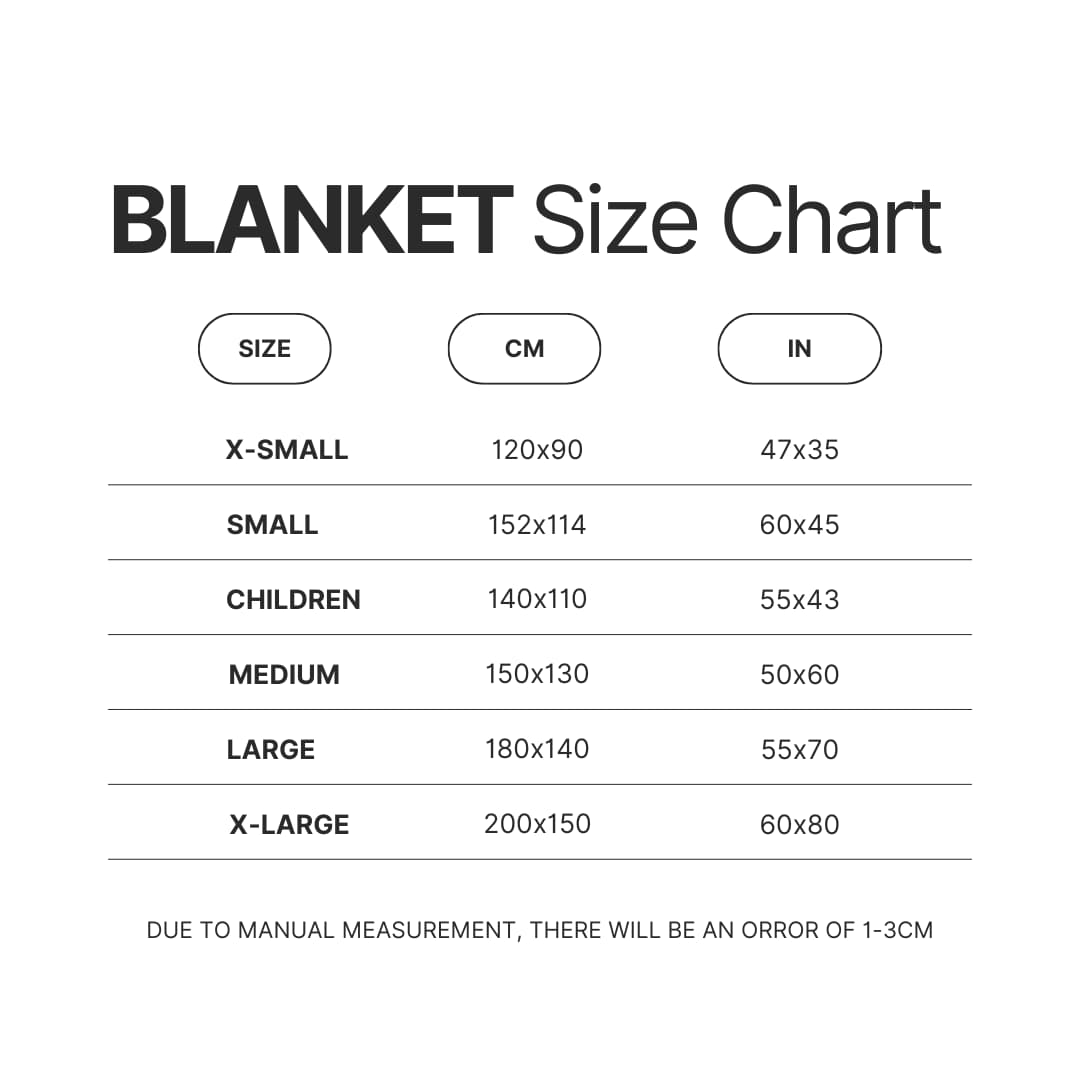 Blanket Size Chart - Aggretsuko Shop