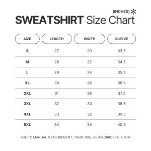 Sweatshirt Size Chart - Aggretsuko Shop