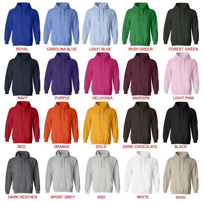 hoodie color chart - Aggretsuko Shop